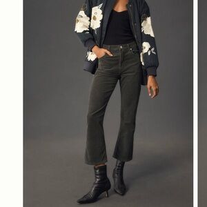 EC Citizens of Humanity Isola Corduroy Cropped Jeans sz 32 Olive Green CUTE!